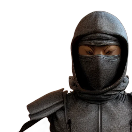 jacket, mask, weapon, staff transparent PNG cut-out
