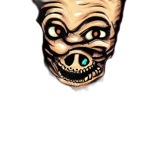 mask, creature, face, comic book art transparent PNG cut-out