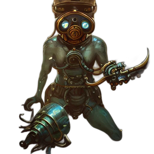 robot, staff, mask, weapon transparent PNG cut-out
