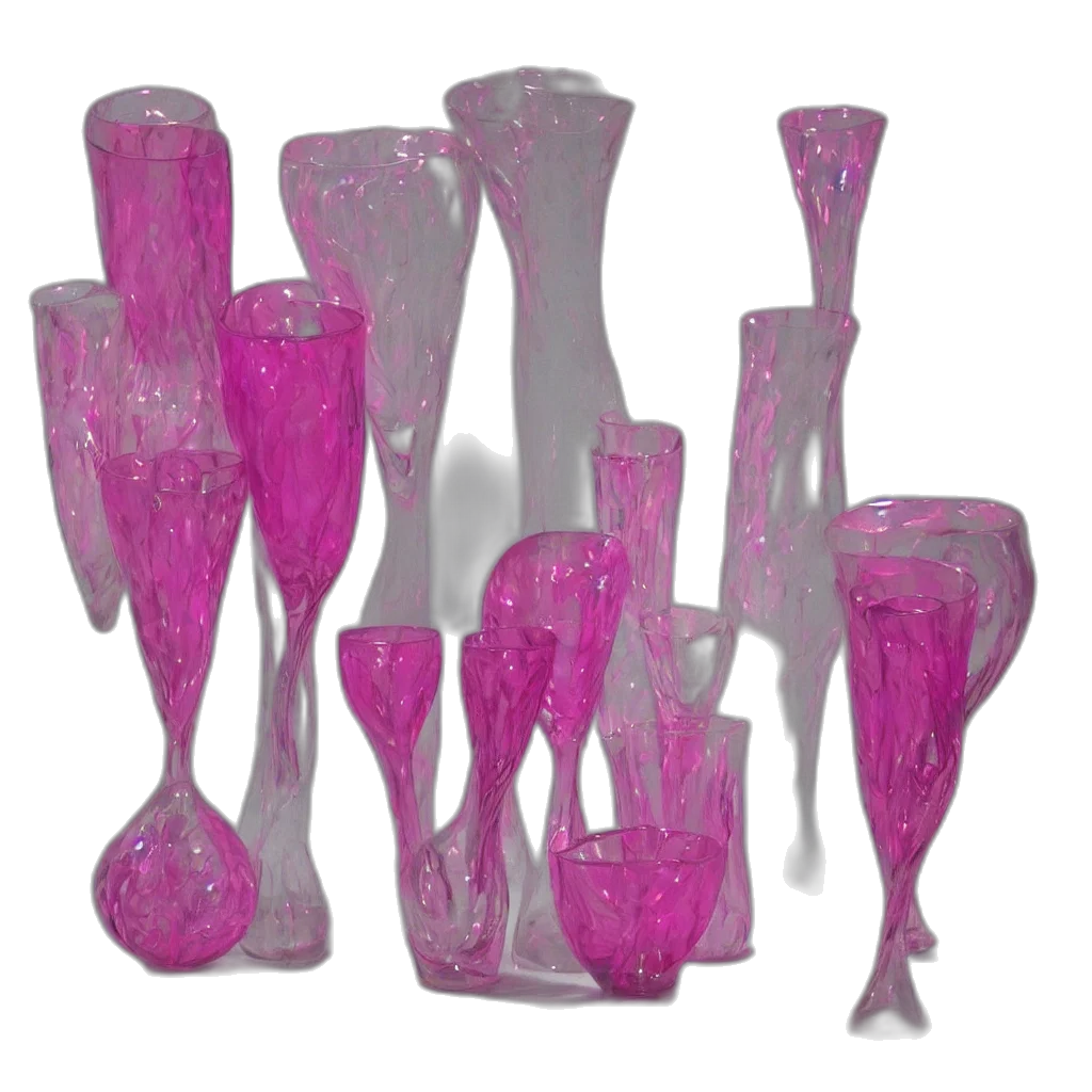 shoes, 3d render, pink, glass transparent PNG cut-out