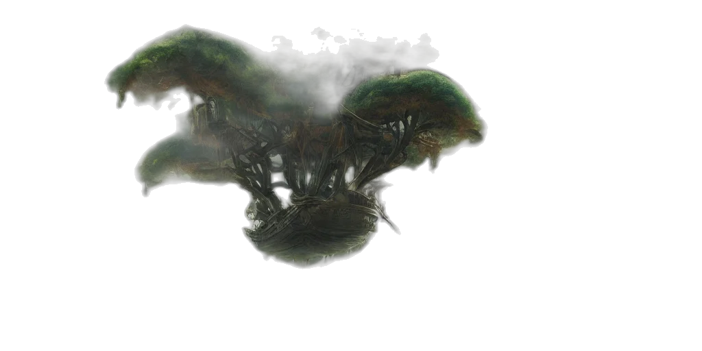 tree, dragon, hair, creature transparent PNG cut-out
