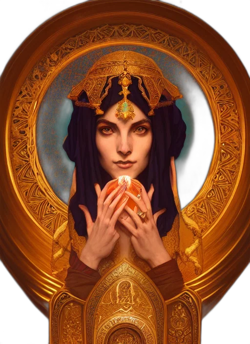 crown, jewelry, face, fantasy art transparent PNG cut-out