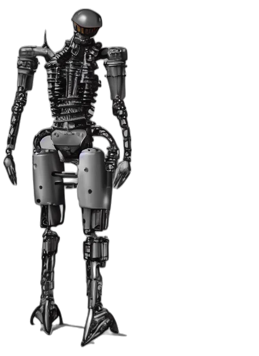 robot, concept art, 3d render, cyberpunk transparent PNG cut-out