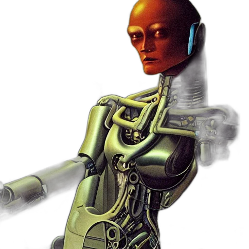 robot, staff, face, concept art transparent PNG cut-out
