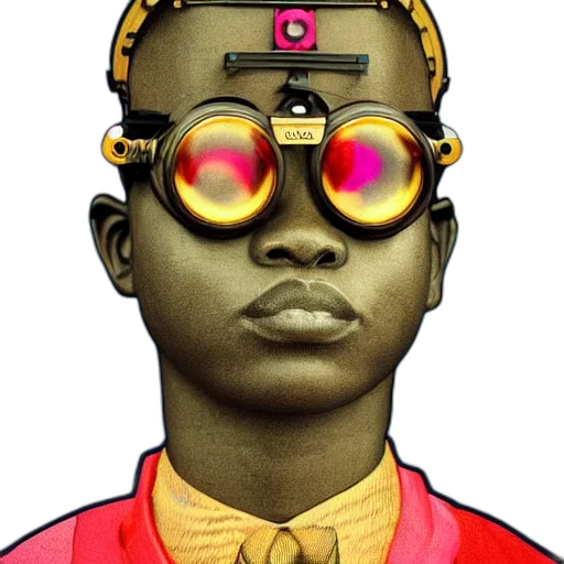 robot, face, crown, comic book art transparent PNG cut-out