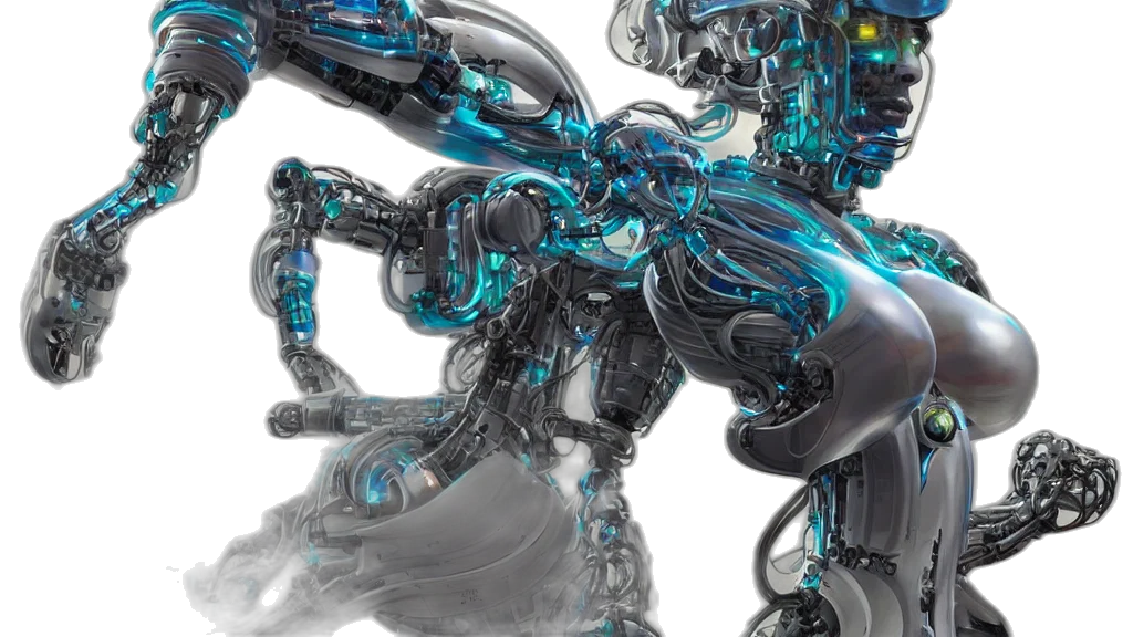 robot, cyberpunk, 3d render, concept art transparent PNG cut-out