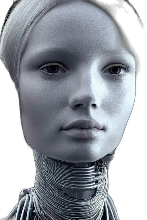 robot, face, mask, 3d render transparent PNG cut-out