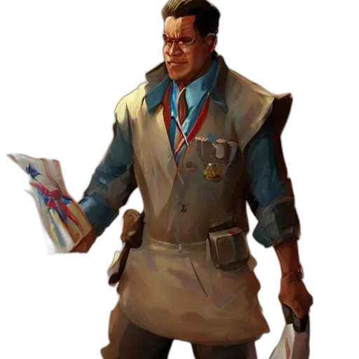 jacket, staff, weapon, face transparent PNG cut-out
