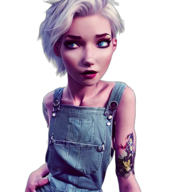 dress, face, cartoon, concept art transparent PNG cut-out