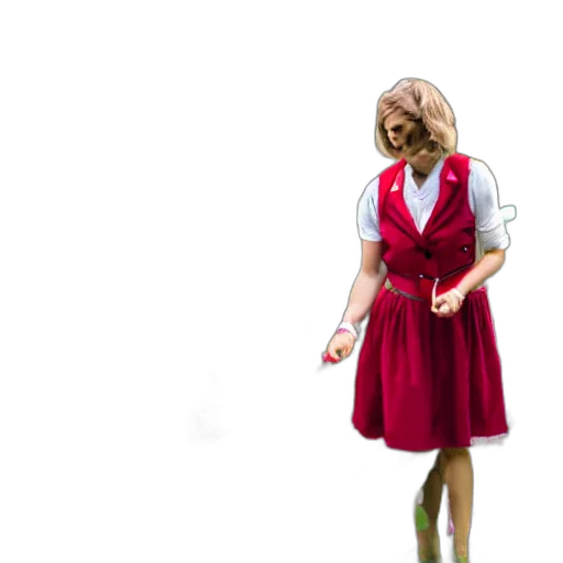 dress, staff, jacket, shoes transparent PNG cut-out