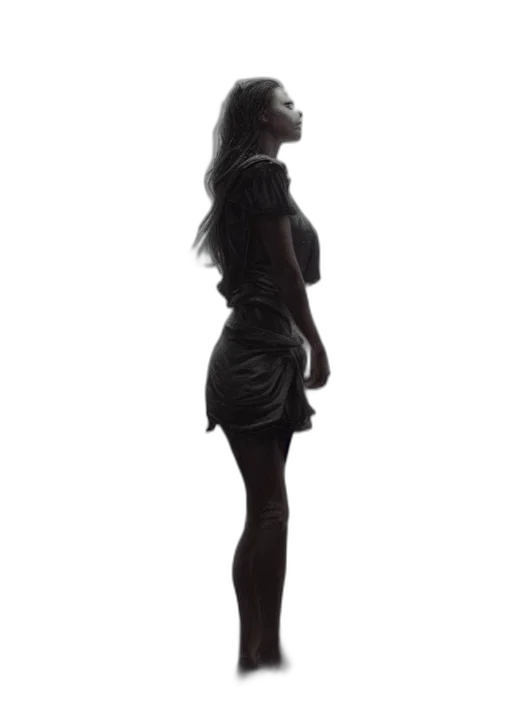 dress, staff, hair, shoes transparent PNG cut-out