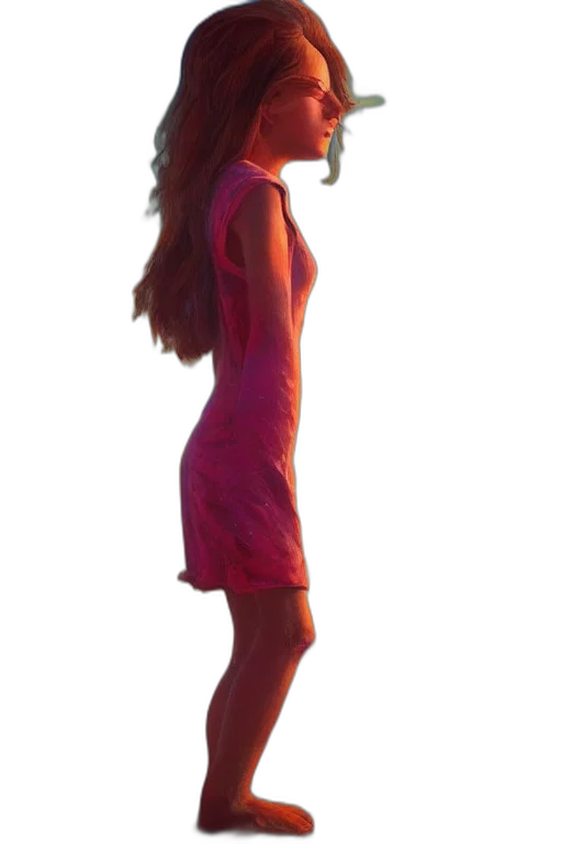 dress, hair, staff, hat transparent PNG cut-out
