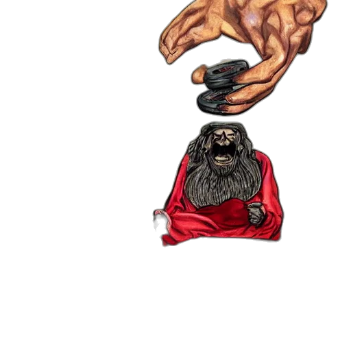hair, creature, mask, staff transparent PNG cut-out