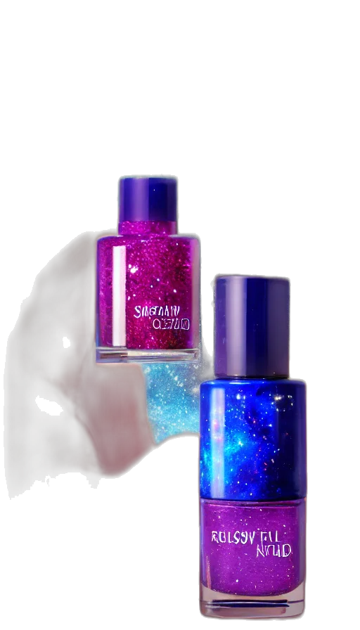 bottle, vaporwave, 3d render, outer space transparent PNG cut-out