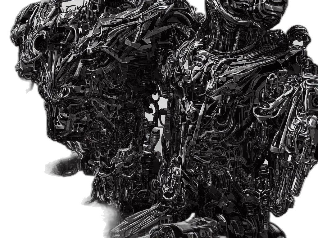 mask, face, robot, hair transparent PNG cut-out