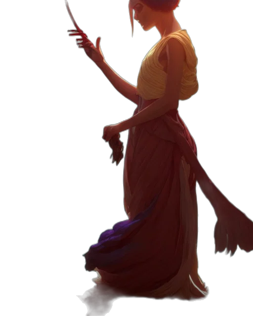 staff, dress, dragon, creature transparent PNG cut-out