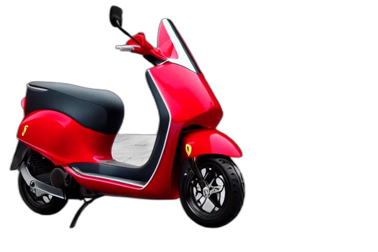 3d render, photorealistic, scooter, designed transparent PNG cut-out