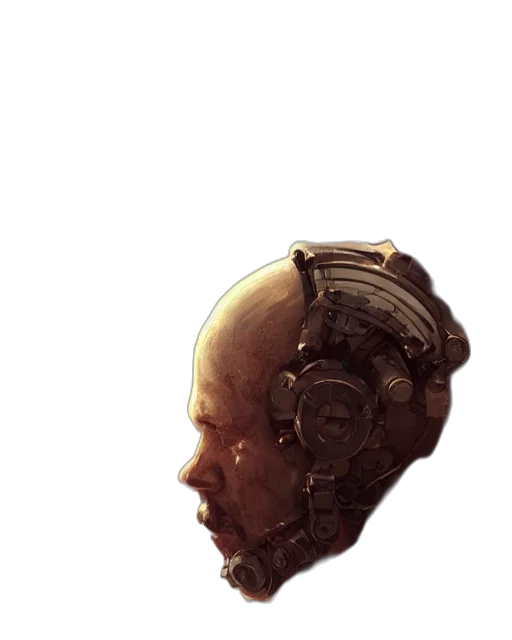 robot, face, mask, crown transparent PNG cut-out