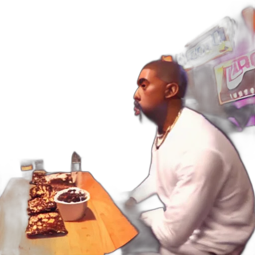 food, concept art, photorealistic, vaporwave transparent PNG cut-out