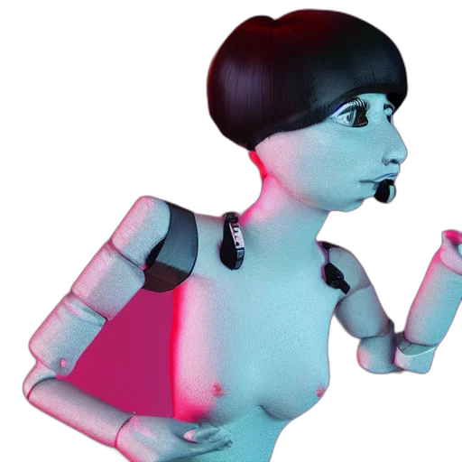 robot, dress, 3d render, cyberpunk transparent PNG cut-out