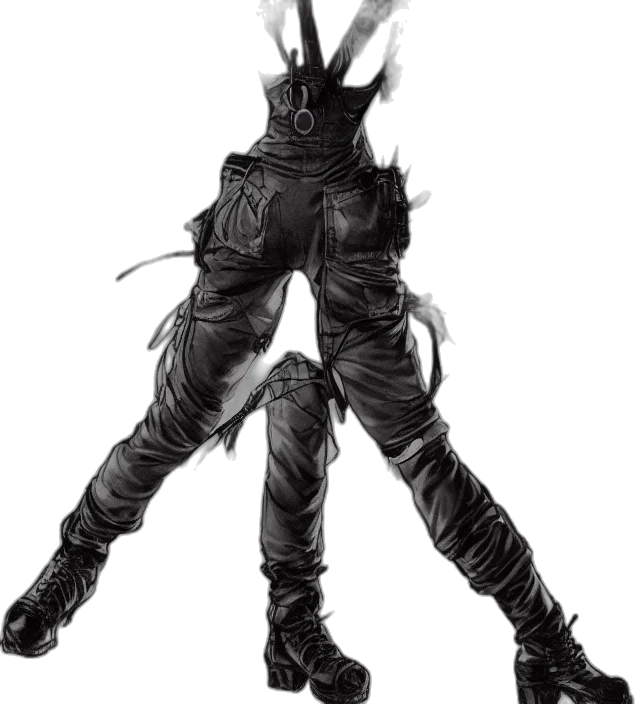 jacket, mask, weapon, staff transparent PNG cut-out
