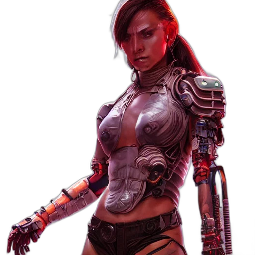 robot, weapon, cyberpunk, concept art transparent PNG cut-out