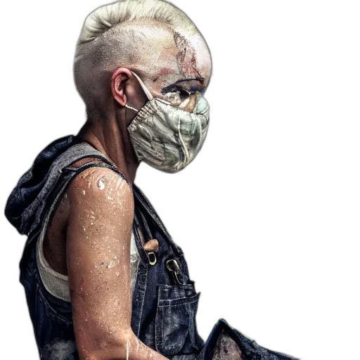 mask, face, cyberpunk, concept art transparent PNG cut-out