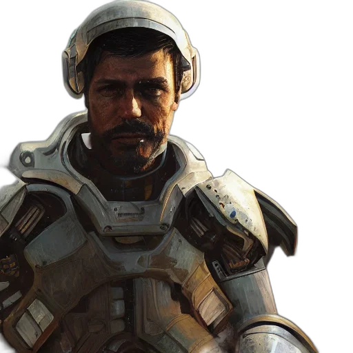 robot, face, concept art, photorealistic transparent PNG cut-out
