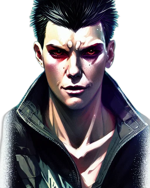 jacket, face, mask, comic book art transparent PNG cut-out