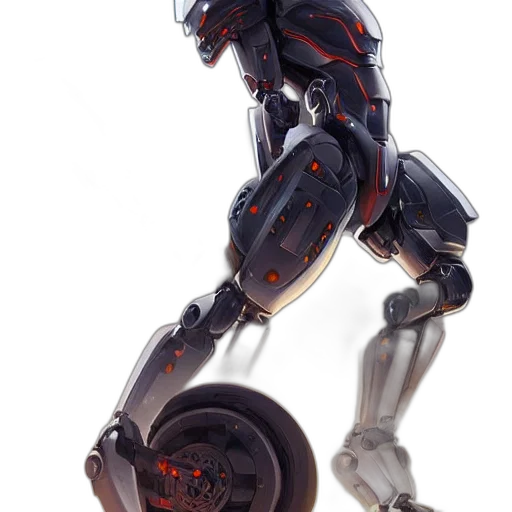robot, weapon, concept art, 3d render transparent PNG cut-out