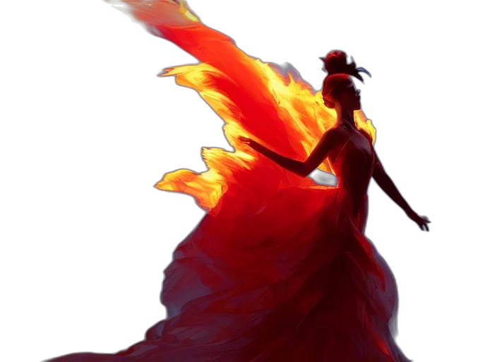 dress, staff, hat, dragon transparent PNG cut-out