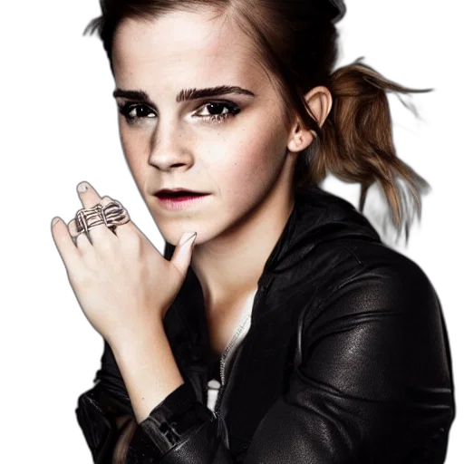 jewelry, jacket, face, hair transparent PNG cut-out
