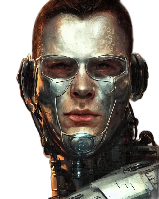 robot, face, mask, cyberpunk transparent PNG cut-out