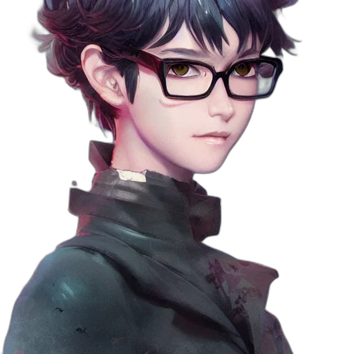 face, staff, jacket, robot transparent PNG cut-out