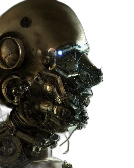 robot, mask, cyberpunk, concept art transparent PNG cut-out
