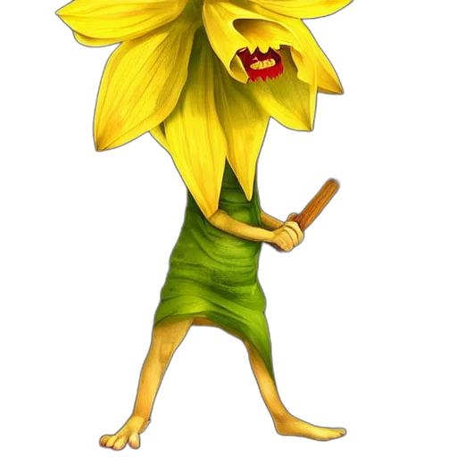 flower, staff, creature, animal transparent PNG cut-out