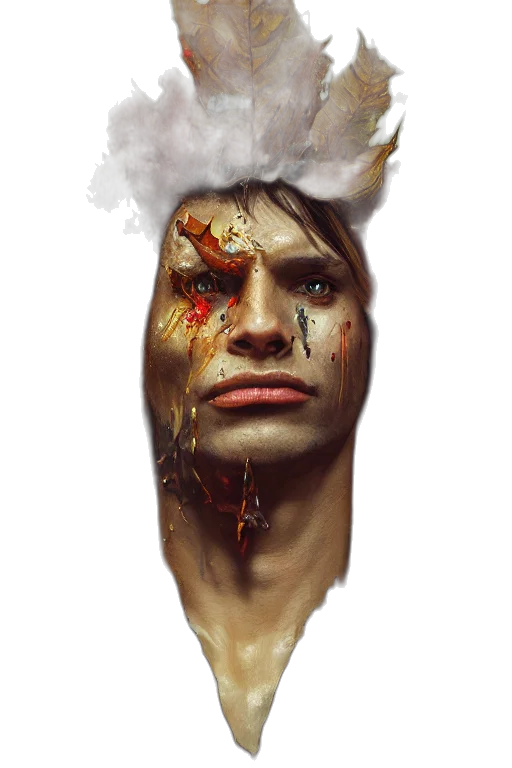face, mask, crown, staff transparent PNG cut-out