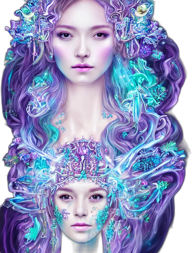 crown, face, hair, dress transparent PNG cut-out