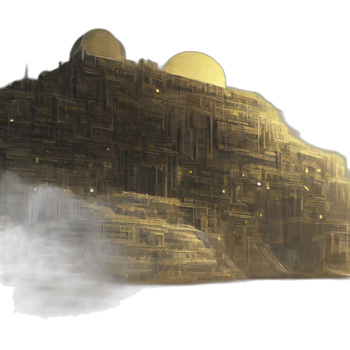 building, concept art, fantasy art, 3d render transparent PNG cut-out