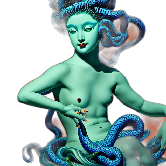 creature, staff, jewelry, fantasy art transparent PNG cut-out
