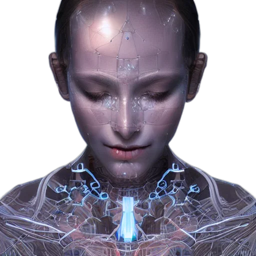robot, face, jewelry, cyberpunk transparent PNG cut-out