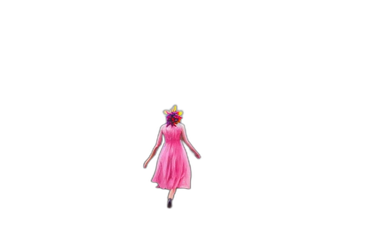dress, staff, creature, robot transparent PNG cut-out