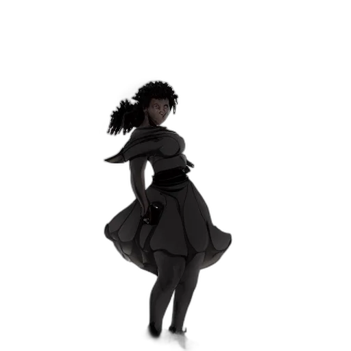 dress, staff, crown, hair transparent PNG cut-out
