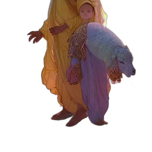 dress, creature, staff, mask transparent PNG cut-out