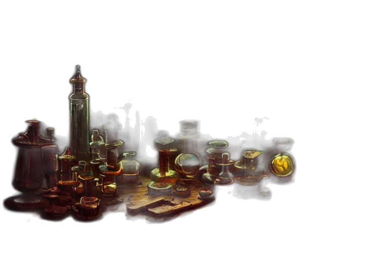 bottle, furniture, jewelry, concept art transparent PNG cut-out