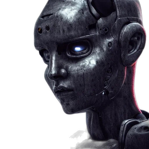 robot, face, cyberpunk, concept art transparent PNG cut-out