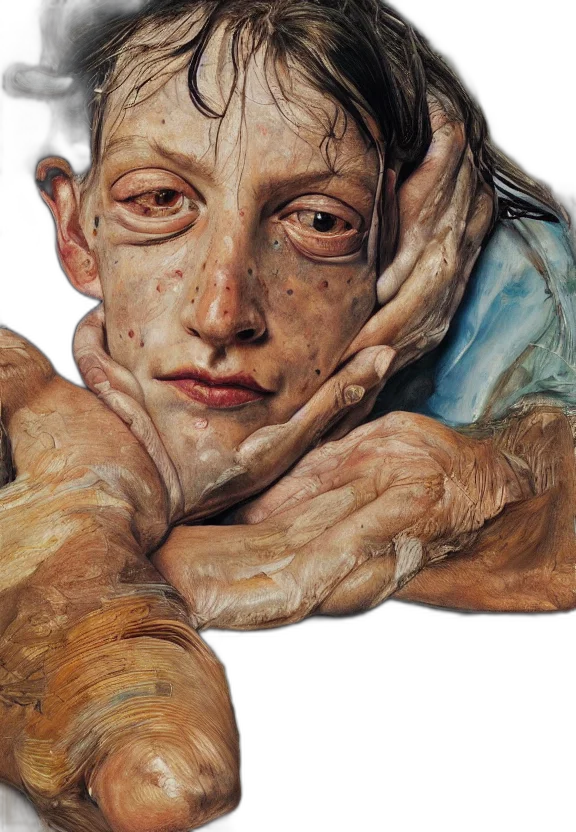 face, mask, creature, photorealistic transparent PNG cut-out