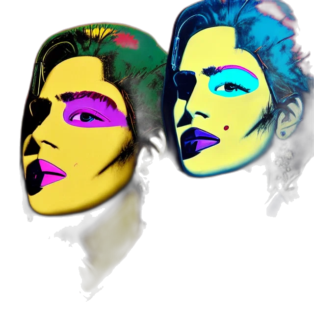mask, face, cyberpunk, vaporwave transparent PNG cut-out