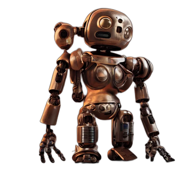 robot, 3d render, concept art, octane transparent PNG cut-out