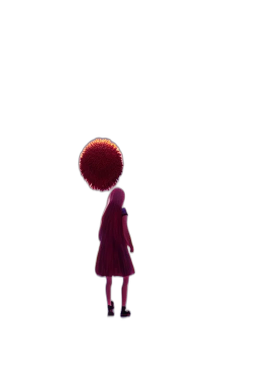 hair, umbrella, dress, staff transparent PNG cut-out